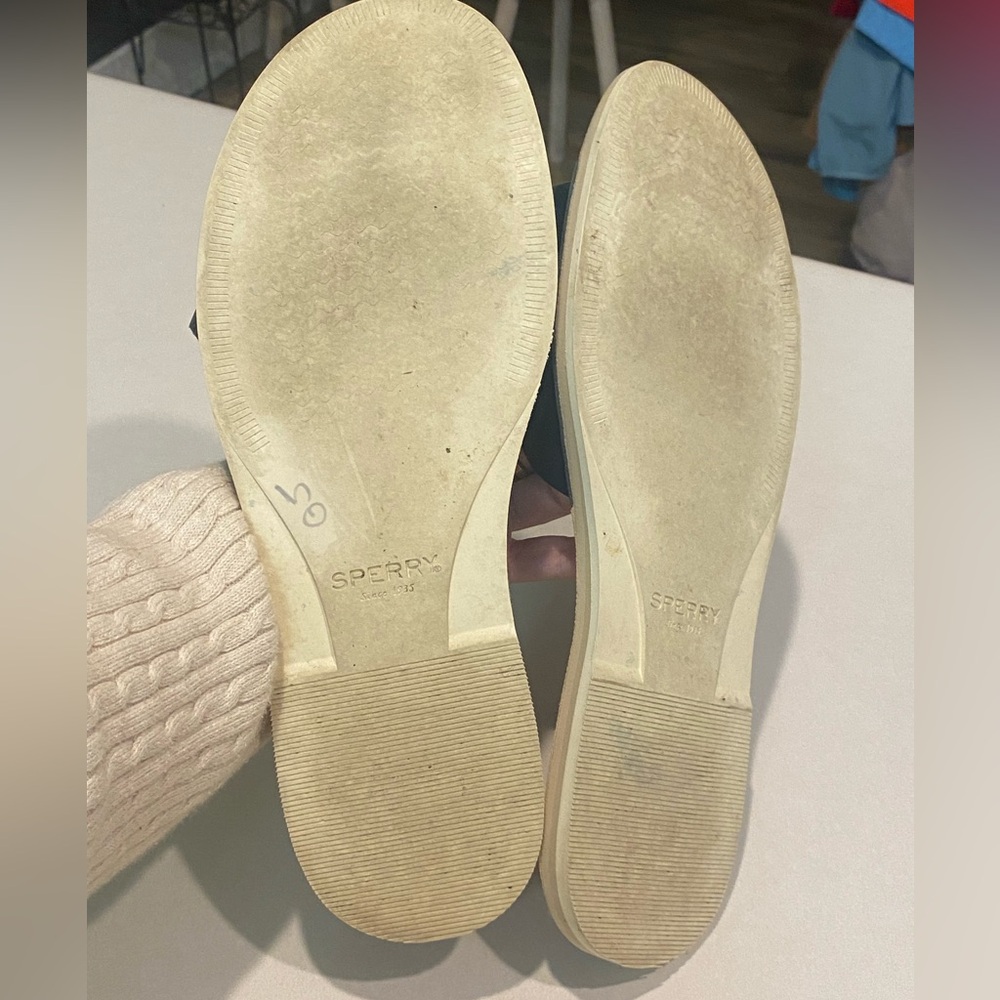 SPERRY TOP SIDER SEAPORT SLIDE SANDAL DARK BLUE PATENT LEATHER WOMENS SZ 10 - Picture 13 of 13